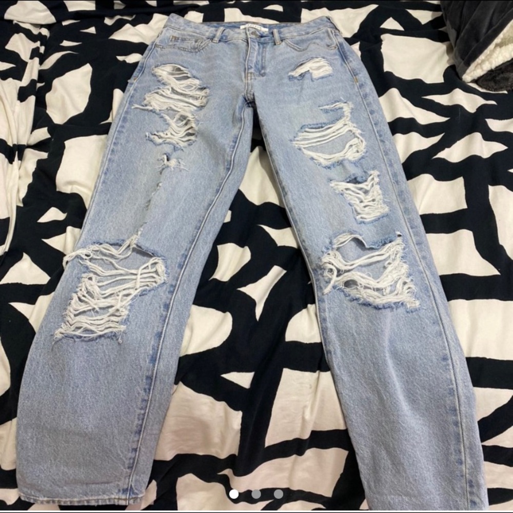 pacsun ripped light mom jeans